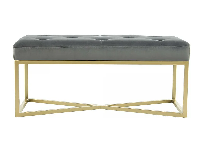 Tabouret semi artisanal ZAXE 90x40x40 gris et or