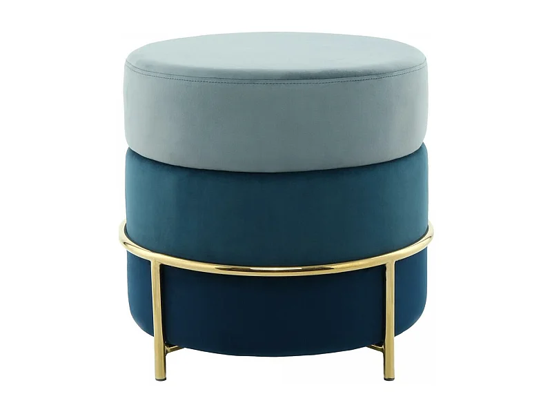 Tabouret semi artisanal ZADI 48,5x48,5x46 bleu clair