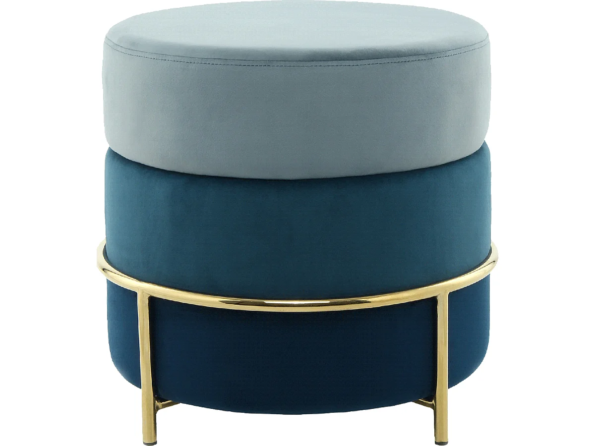 Tabouret semi artisanal ZADI 48,5x48,5x46 bleu clair