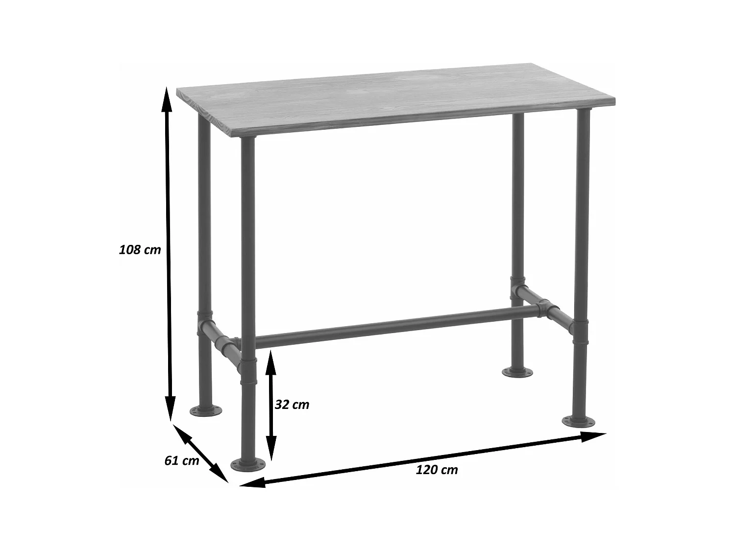 Stolik barowy MCW-N21,  natura