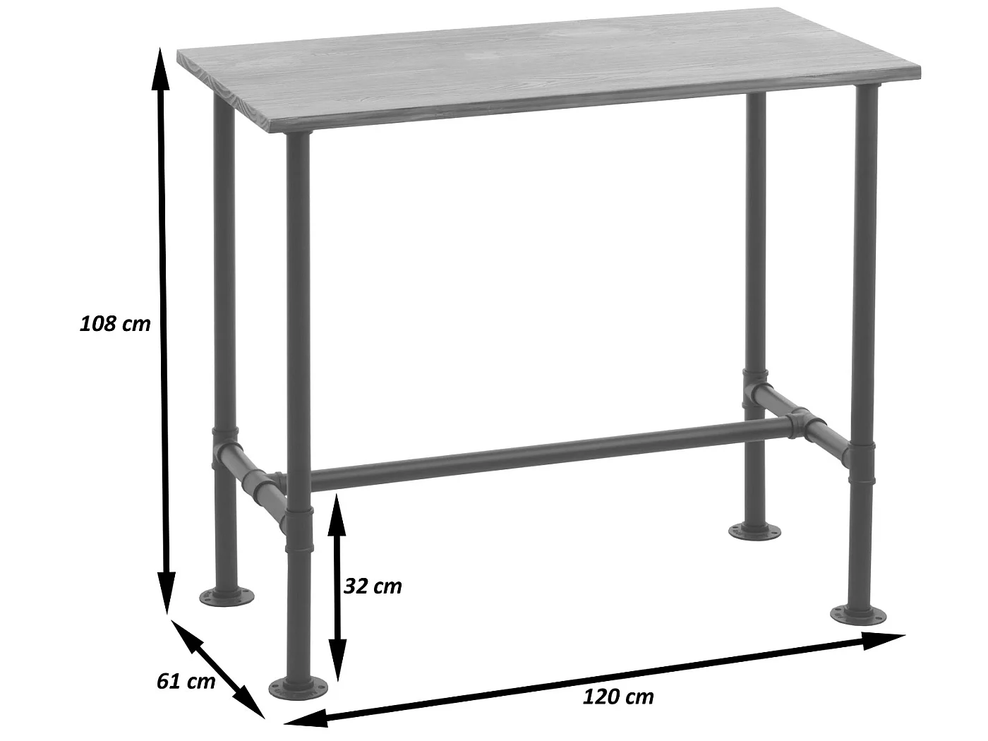 Stolik barowy MCW-N21,  natura