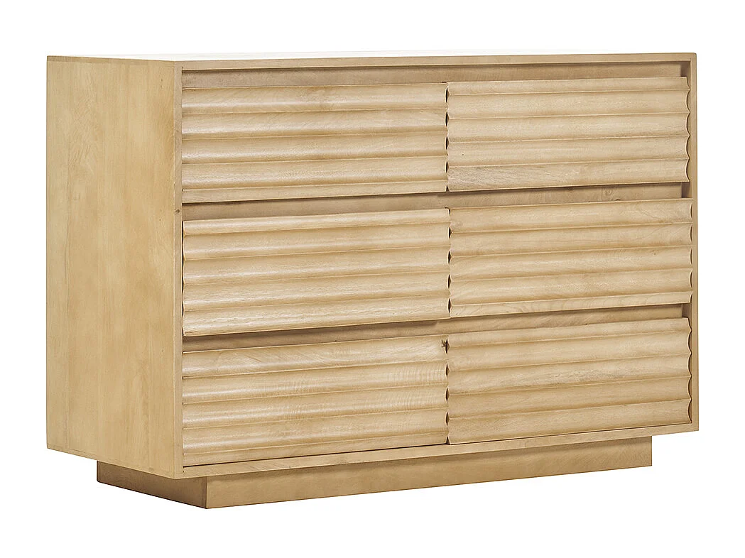 Commode en bois manguier massif 6 tiroirs L110 MATCHA