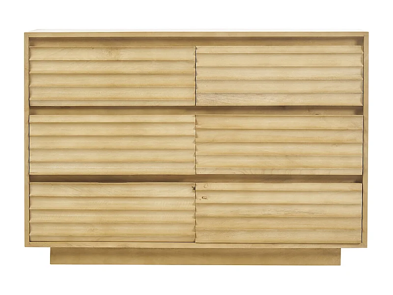 Commode en bois manguier massif 6 tiroirs L110 MATCHA