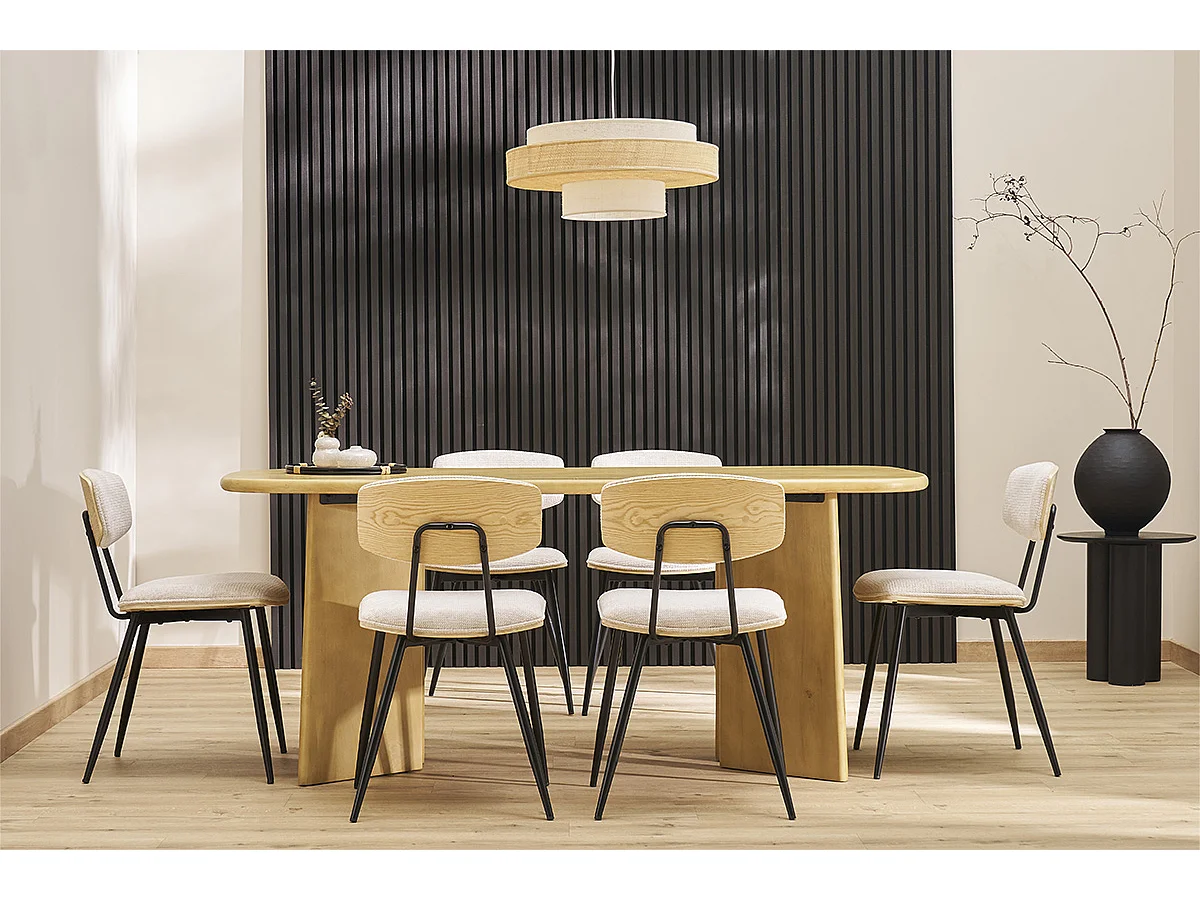 Sillas vintage de madera oscura nogal y metal negro (juego de 2) JOLINE