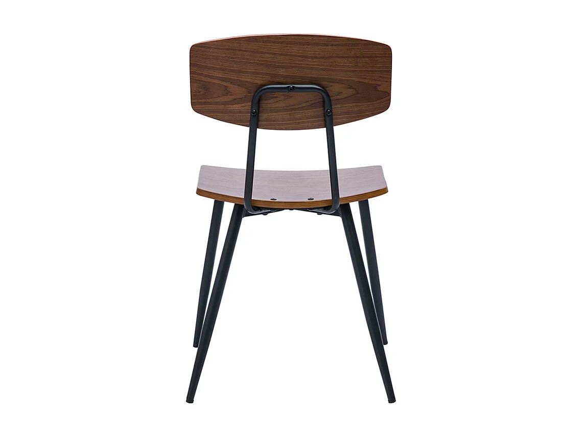 Sillas vintage de madera oscura nogal y metal negro (juego de 2) JOLINE