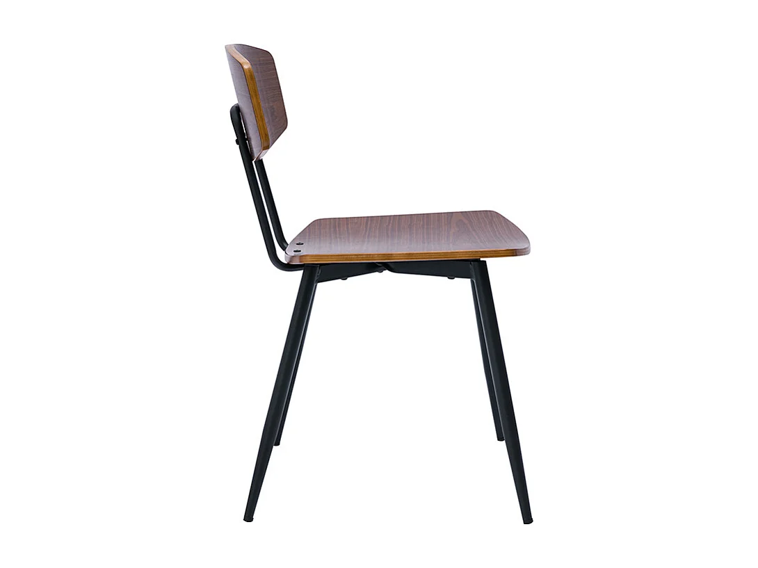 Chaises vintage en bois foncé noyer et métal noir (lot de 2) JOLINE