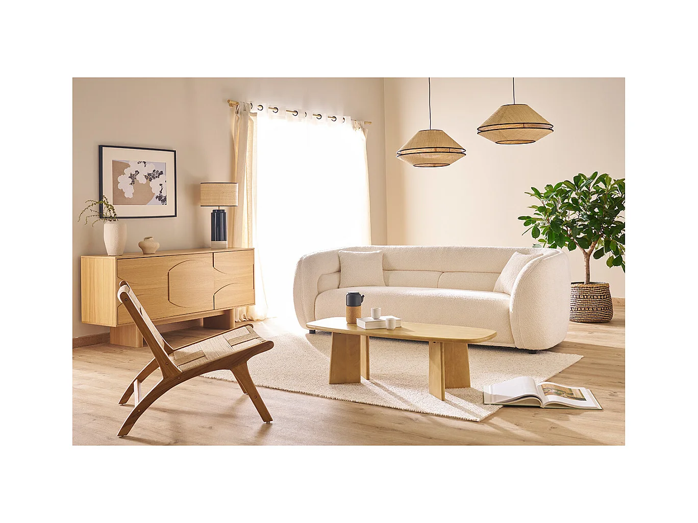 Table basse rectangulaire en bois manguier massif L120 cm SOTA