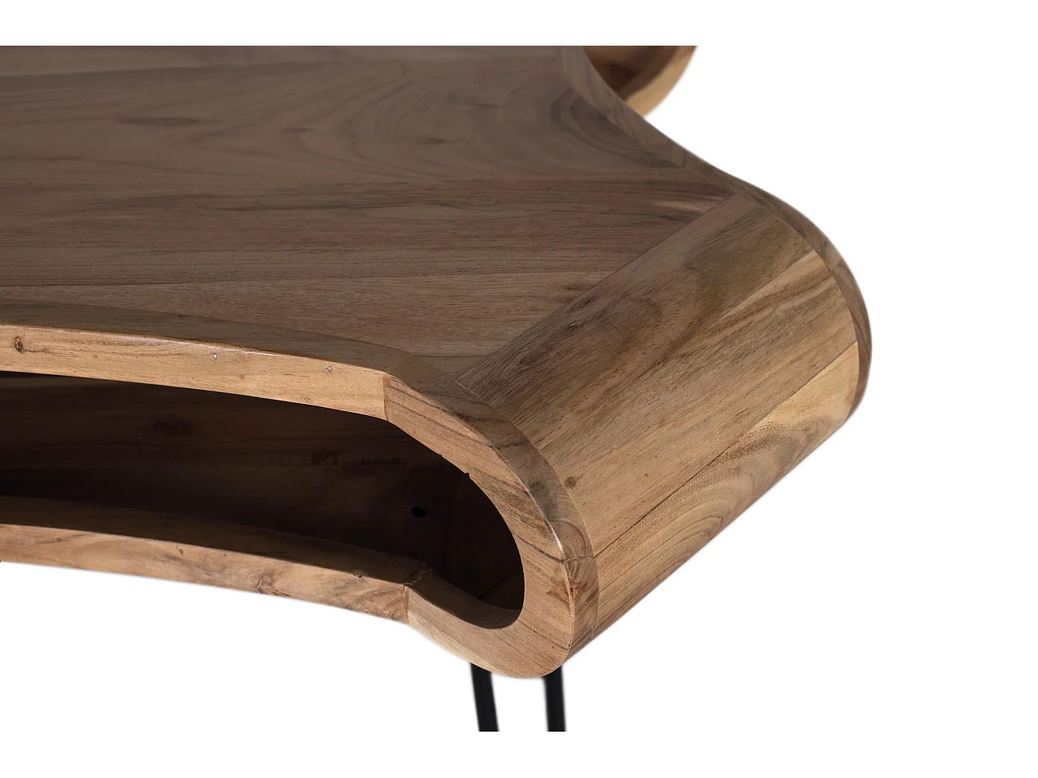 Von Hand gefertigter Schreibtisch aus Akazienholz und Metall, 120 cm