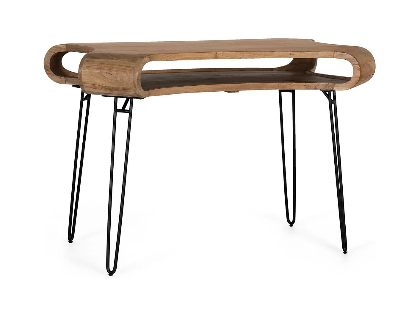 Bureau réalisé à la main en bois d'acacia et métal 120cm