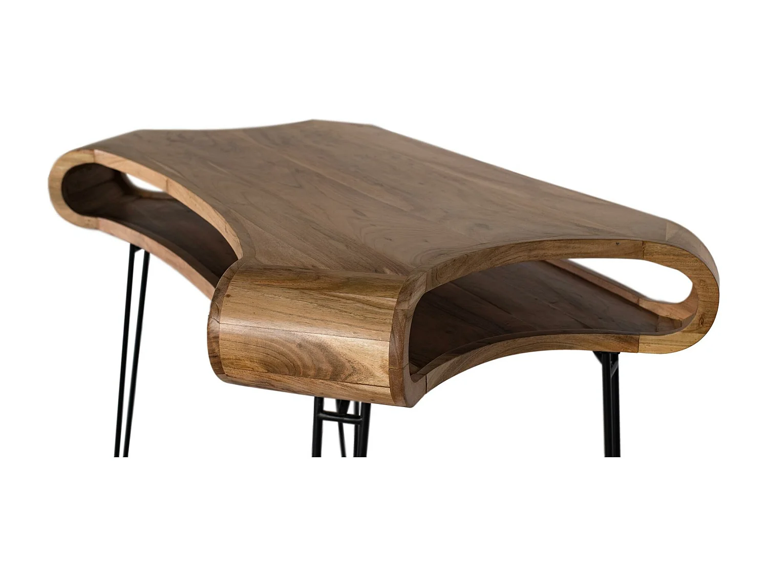 Bureau réalisé à la main en bois d'acacia et métal 120cm