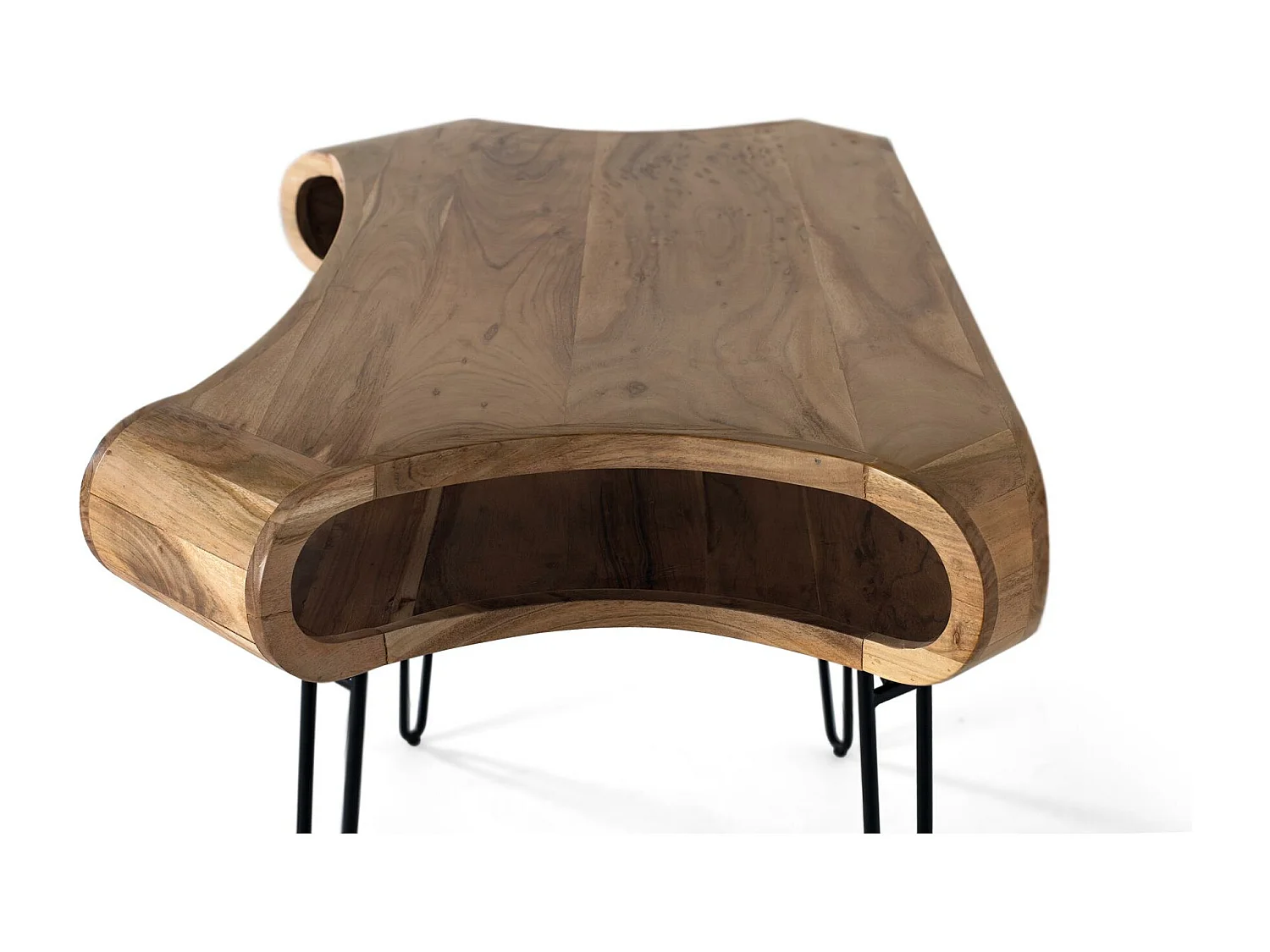 Bureau réalisé à la main en bois d'acacia et métal 120cm