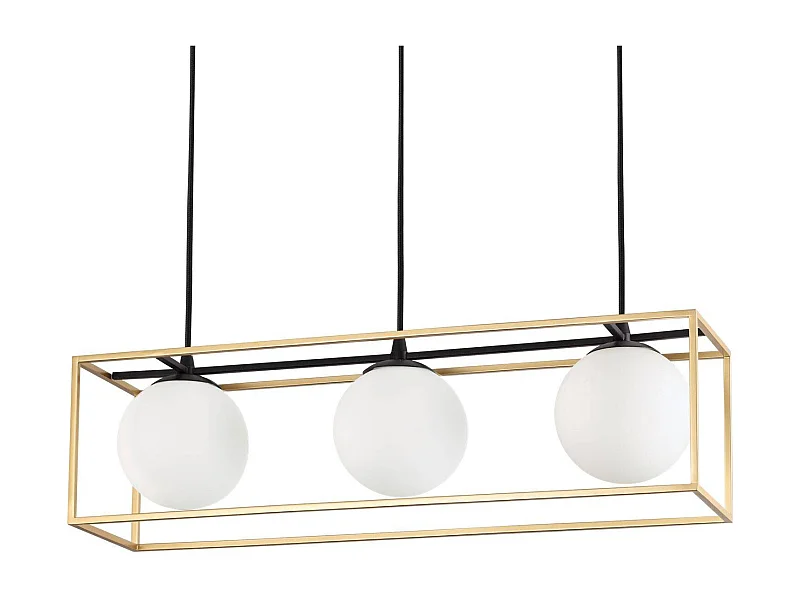 Suspension contemporaine Lingotto en métal et laiton avec 3 lumières E14