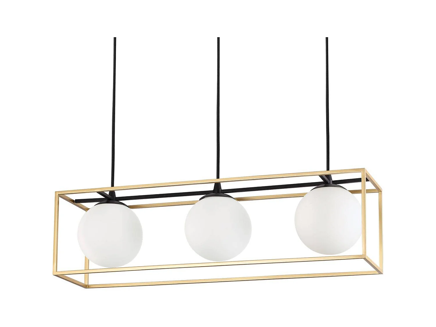Hedendaagse Lingotto hanglamp van metaal en messing met 3 E14-lampen