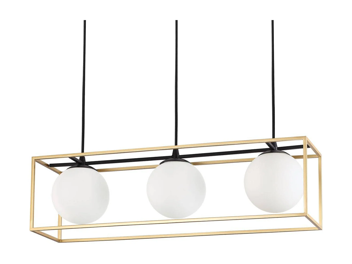 Hedendaagse Lingotto hanglamp van metaal en messing met 3 E14-lampen