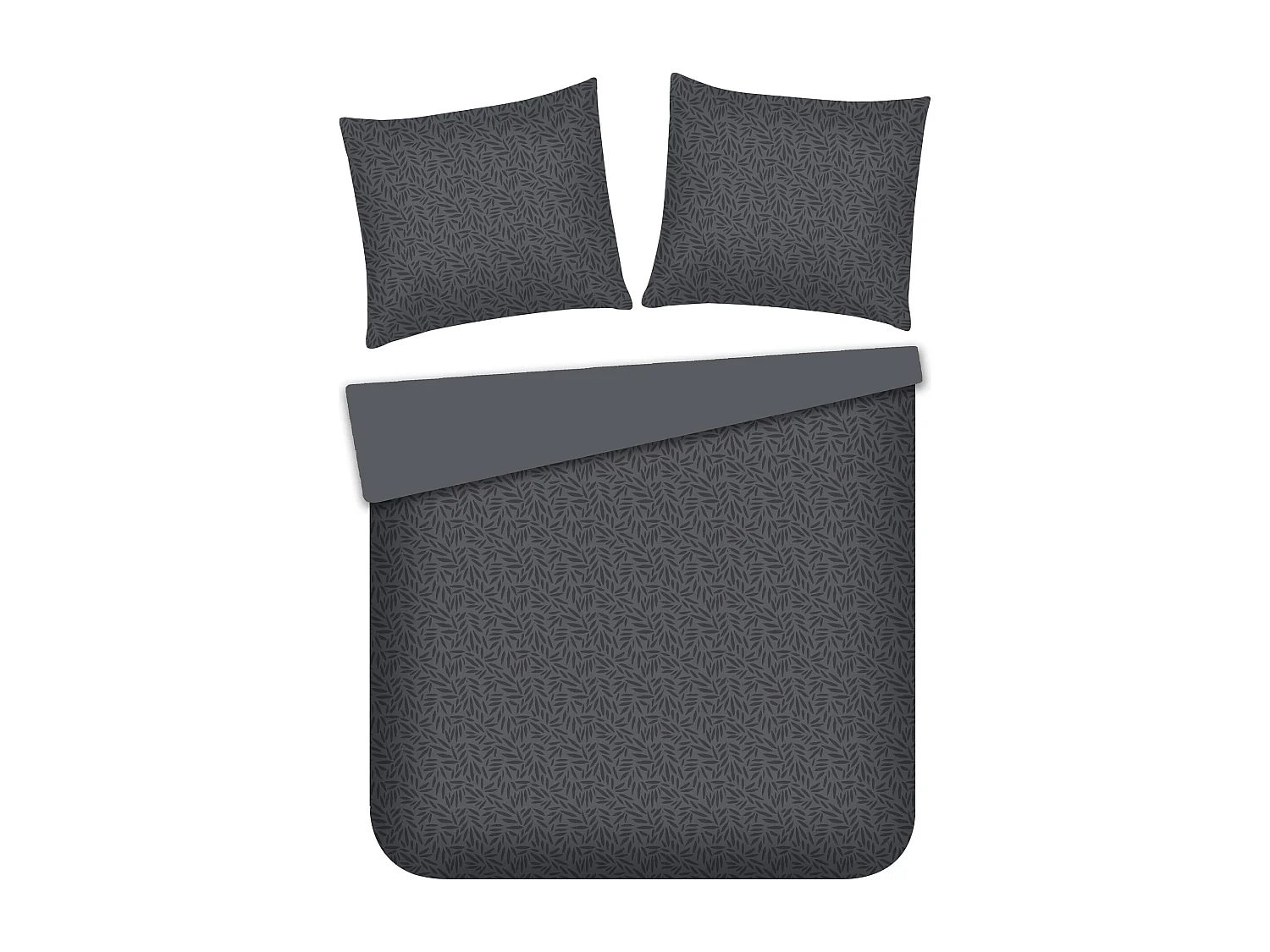 Baumwoll-Jacquard-Bettwäsche Scuba dunkelgrau 160 x 200