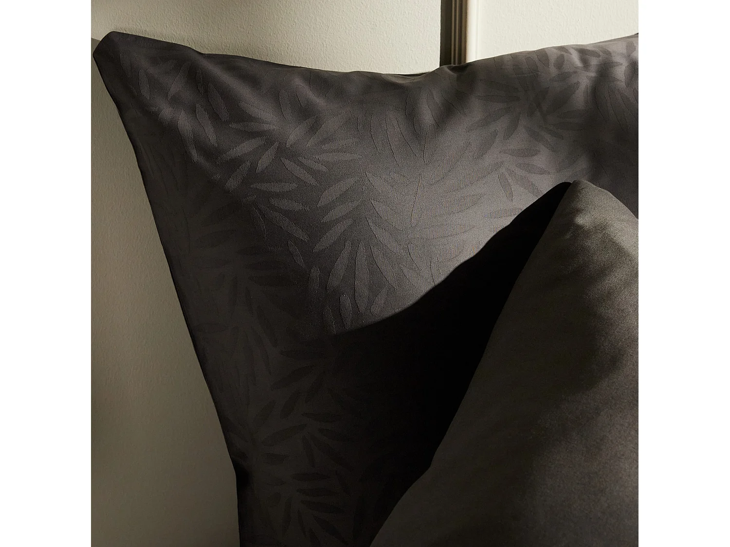 Baumwoll-Jacquard-Bettwäsche Scuba dunkelgrau 160 x 200