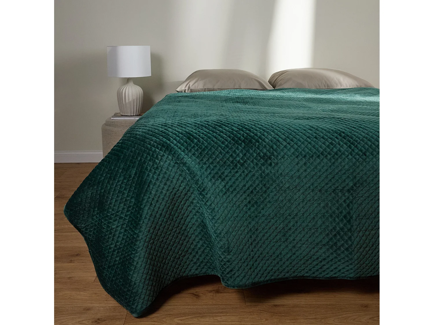Jeté de lit Élégance Vert Foncé Polyester 200 x 220