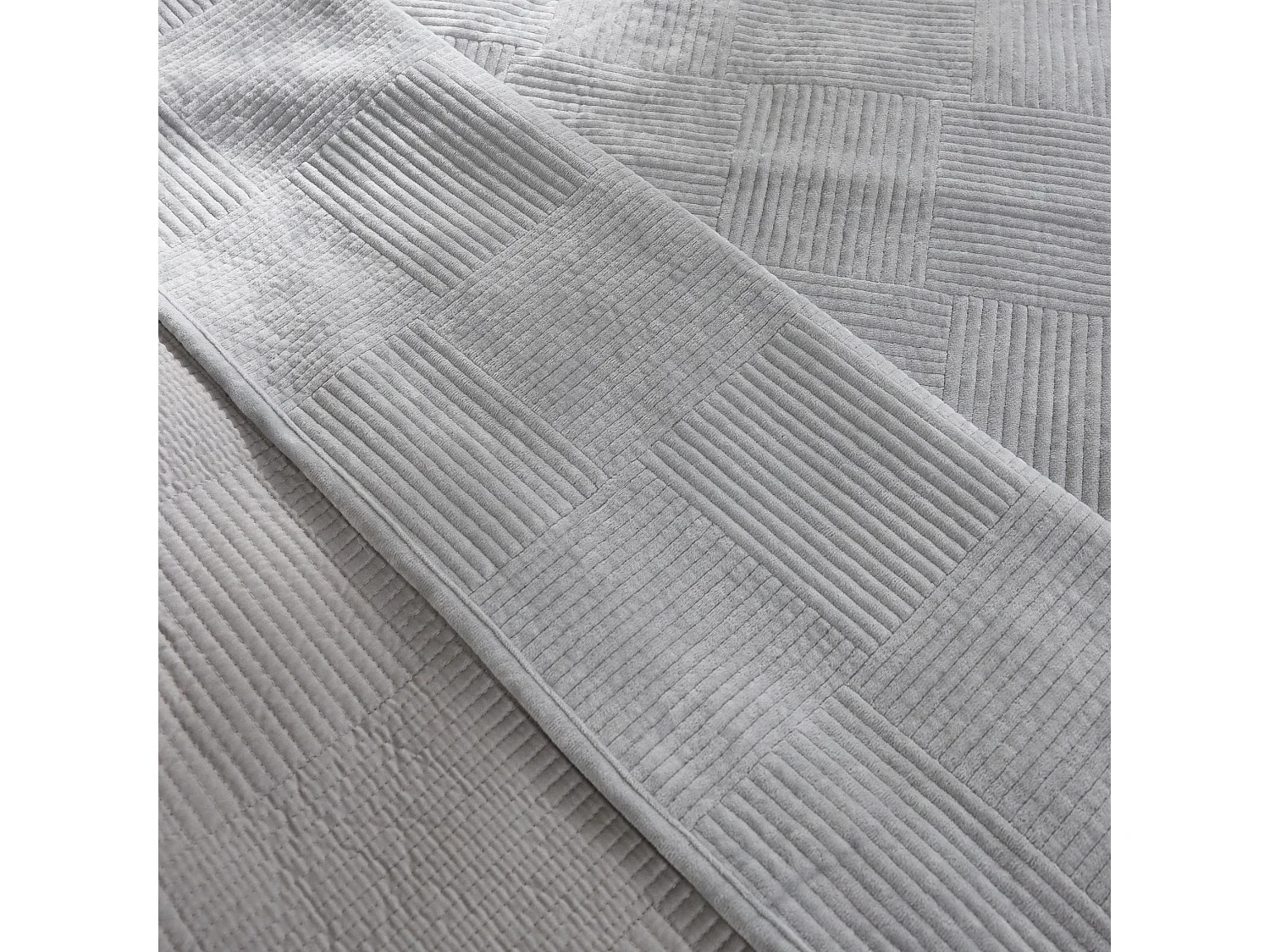 Tagesdecke Quadron mittelgrau 200 x 220