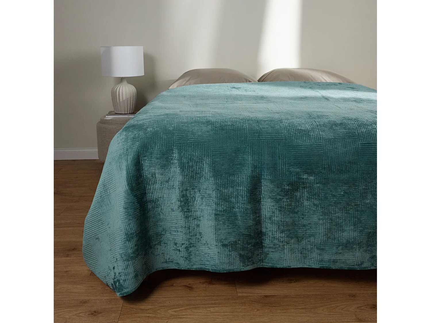 Jeté de lit Quadron Turquoise Moyen Polyester 200 x 220