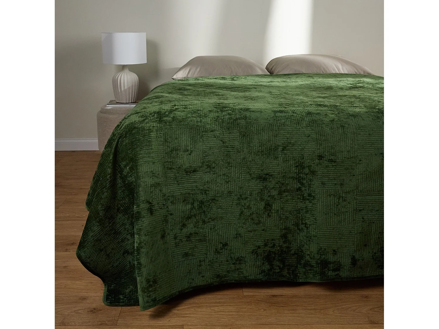 Jeté de lit Quadron Vert Foncé Polyester 200x220