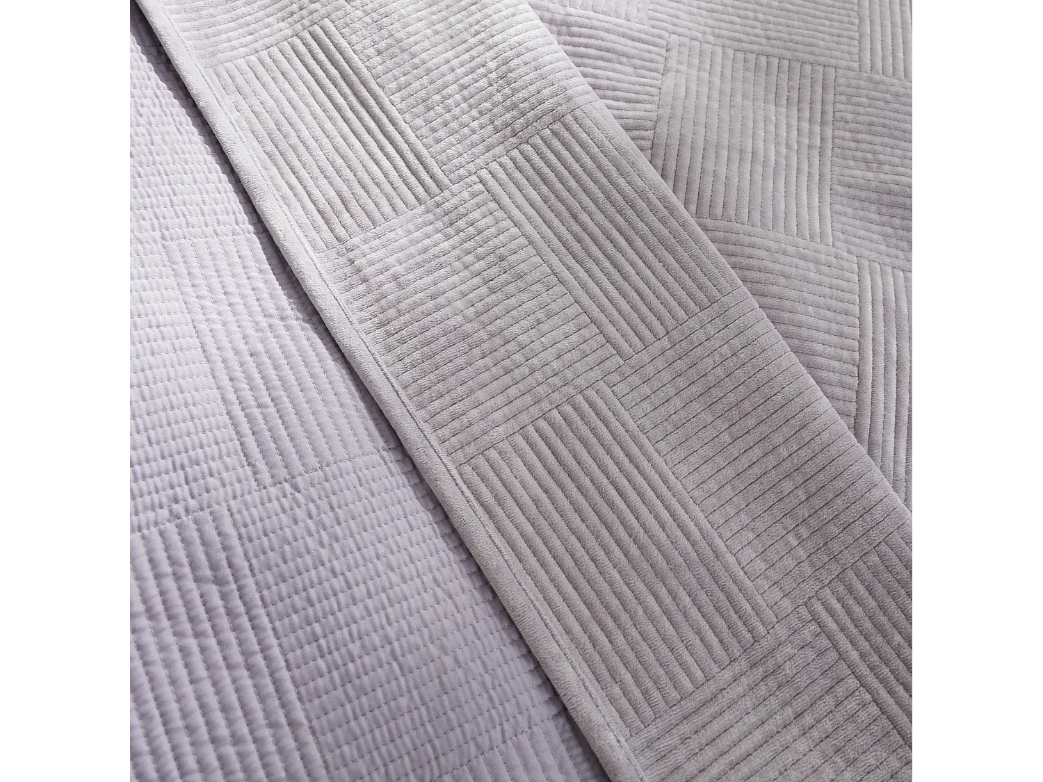 Jeté de lit Quadron Violet Clair Polyester 200 x 220