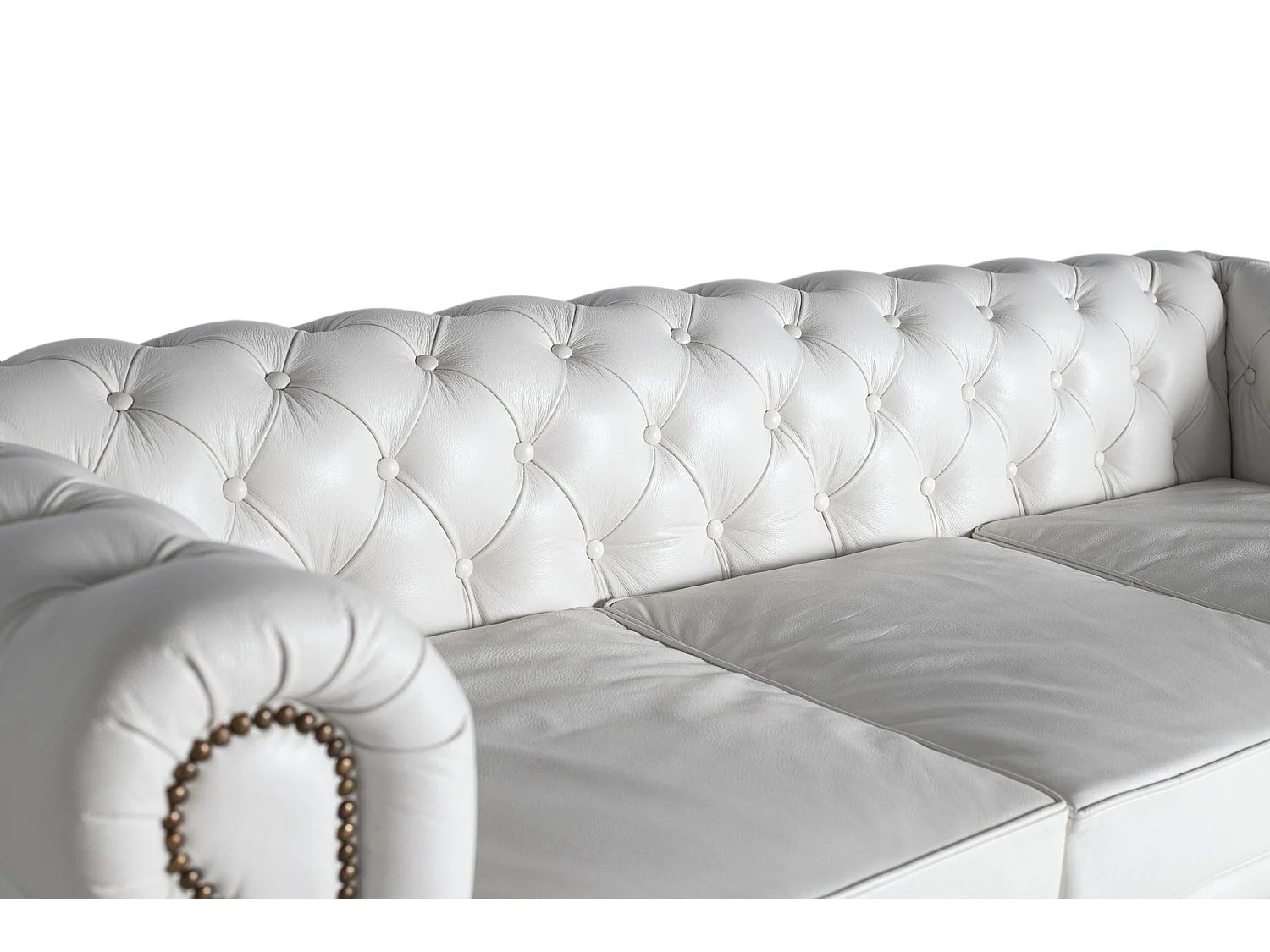 Sofá de Cuero - Piel 200 Cm Estilo Chester-72x200x85