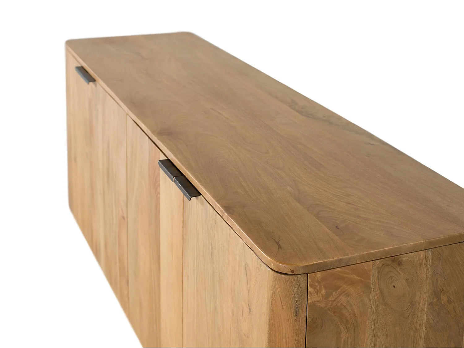 Sideboard aus Mangoholz mit abgerundeten Ecken