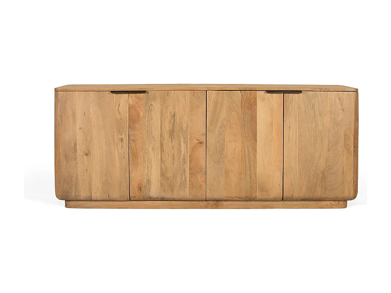 Credenza realizzata in legno di mango con angoli arrotondati