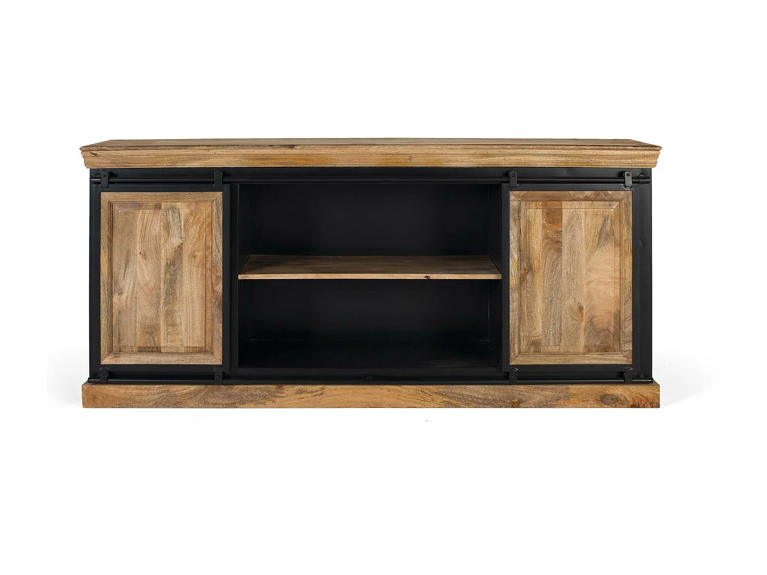 Buffet de style industriel réalisé à la main en bois de manguier 2m