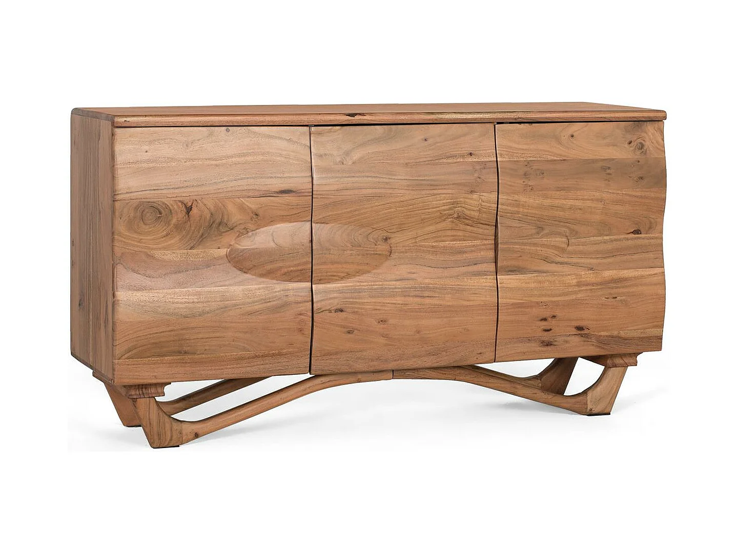 Buffet fabriqué à la main en bois d'acacia 140cm