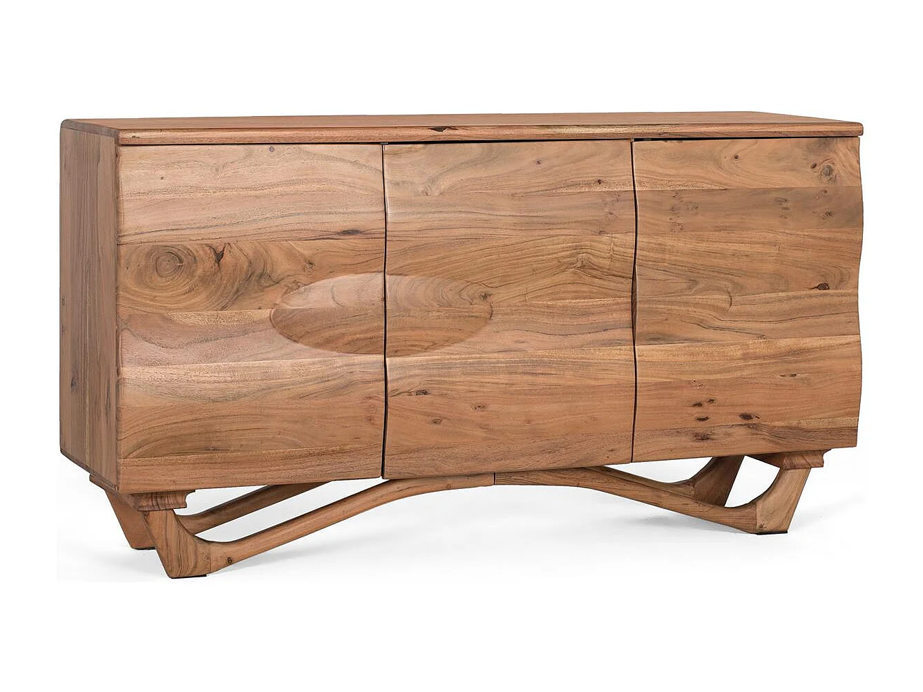 Buffet fabriqué à la main en bois d'acacia 140cm