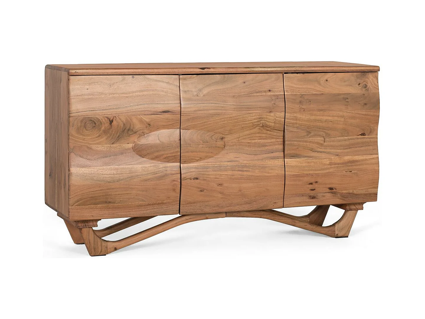 Buffet fabriqué à la main en bois d'acacia 140cm