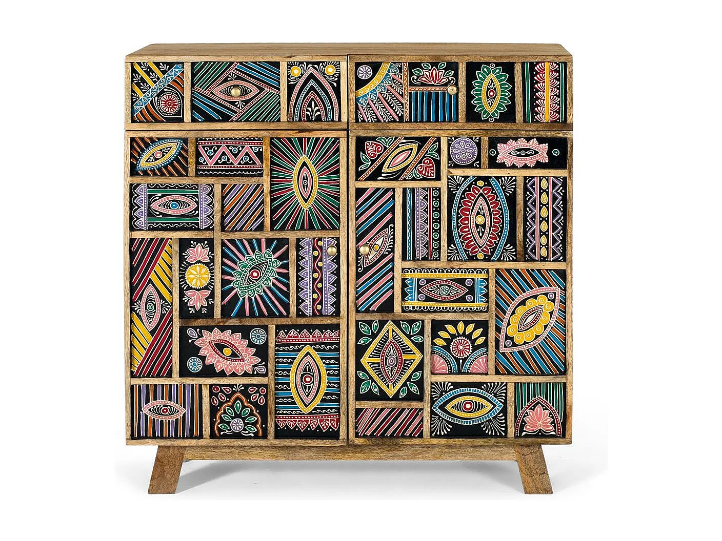 Buffet fabriqué à la main en bois de manguier 80cm