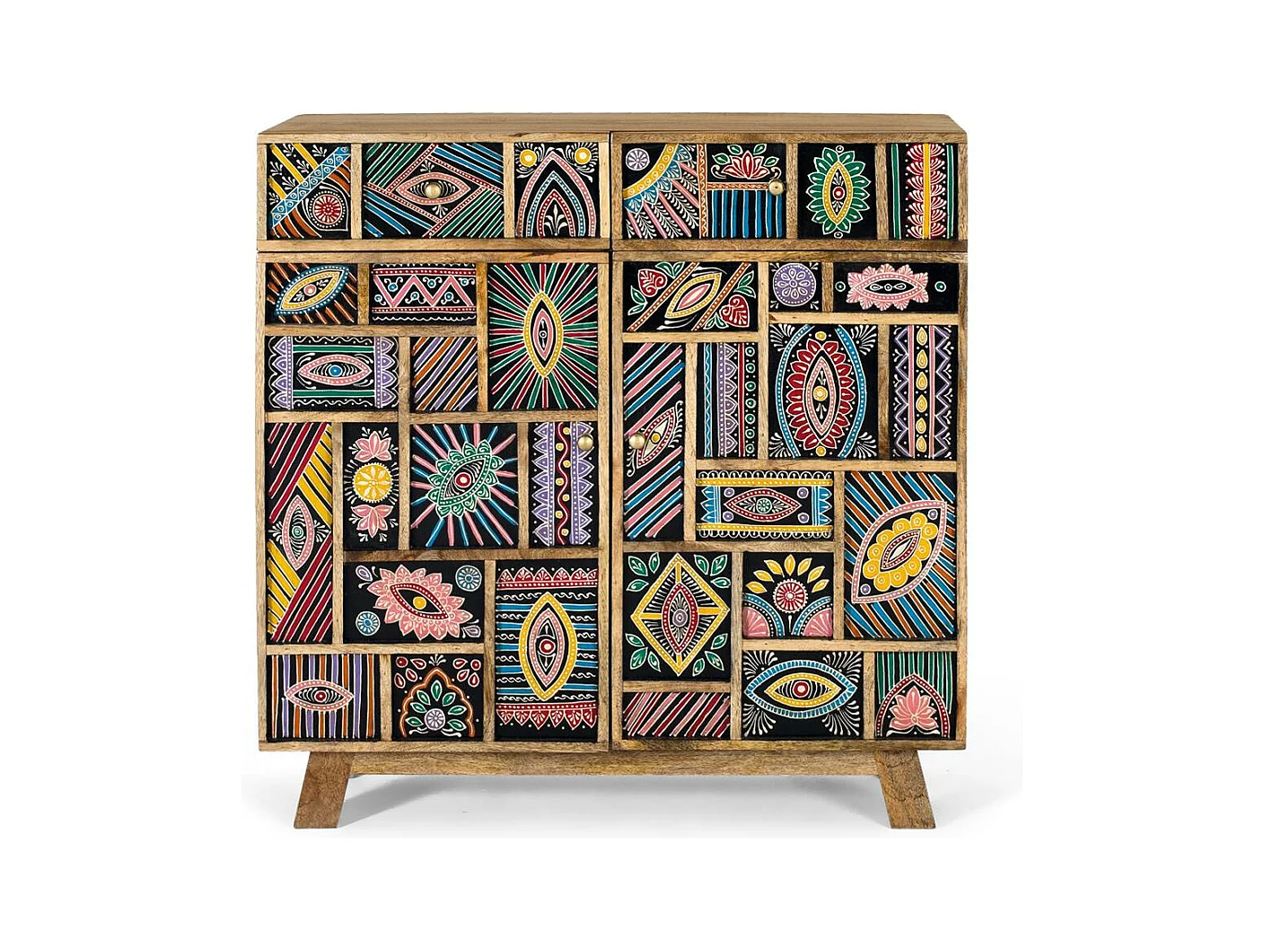 Buffet fabriqué à la main en bois de manguier 80cm