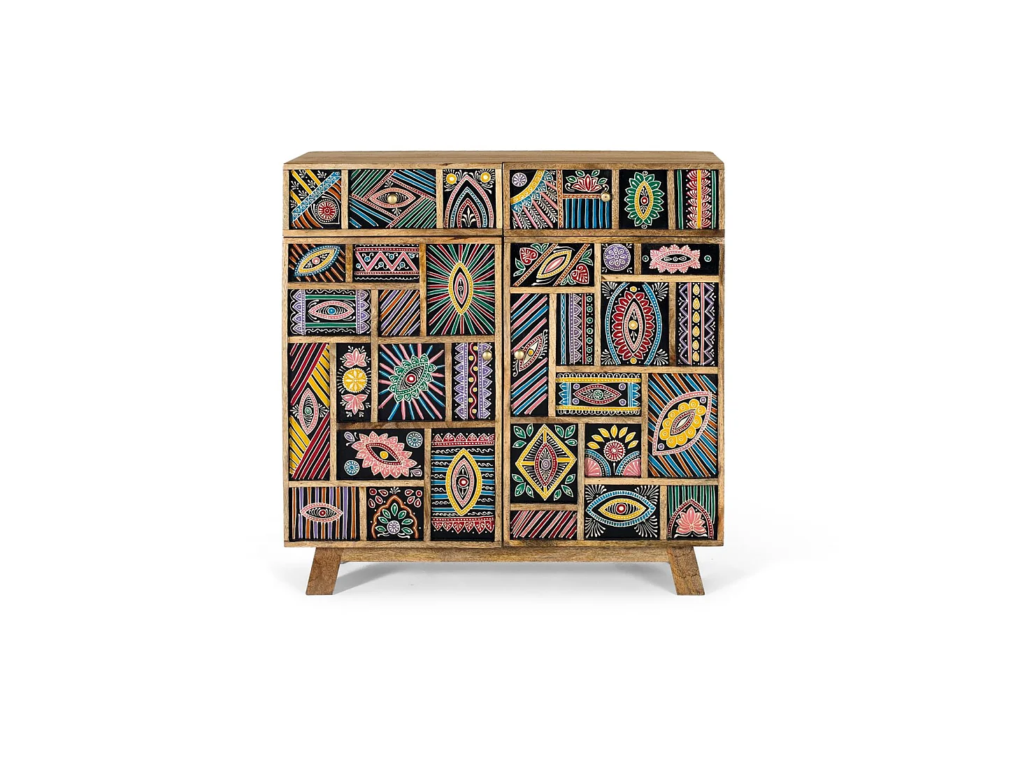 Credenza realizzata a mano in legno di mango 80 cm
