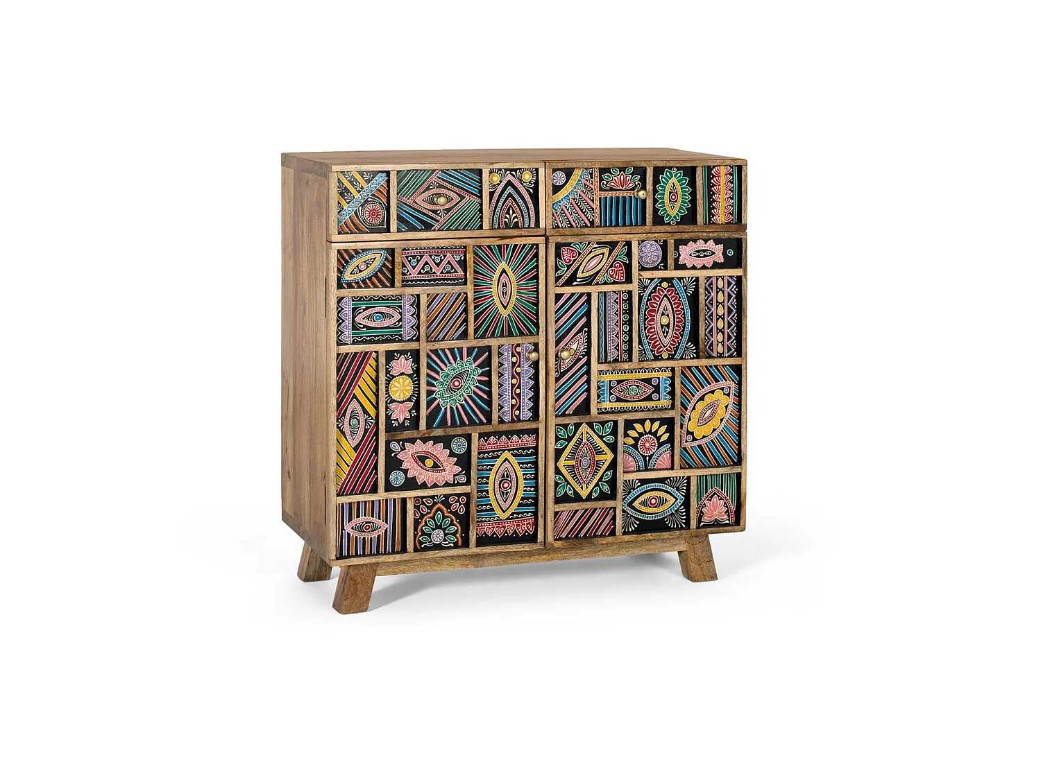 Credenza realizzata a mano in legno di mango 80 cm