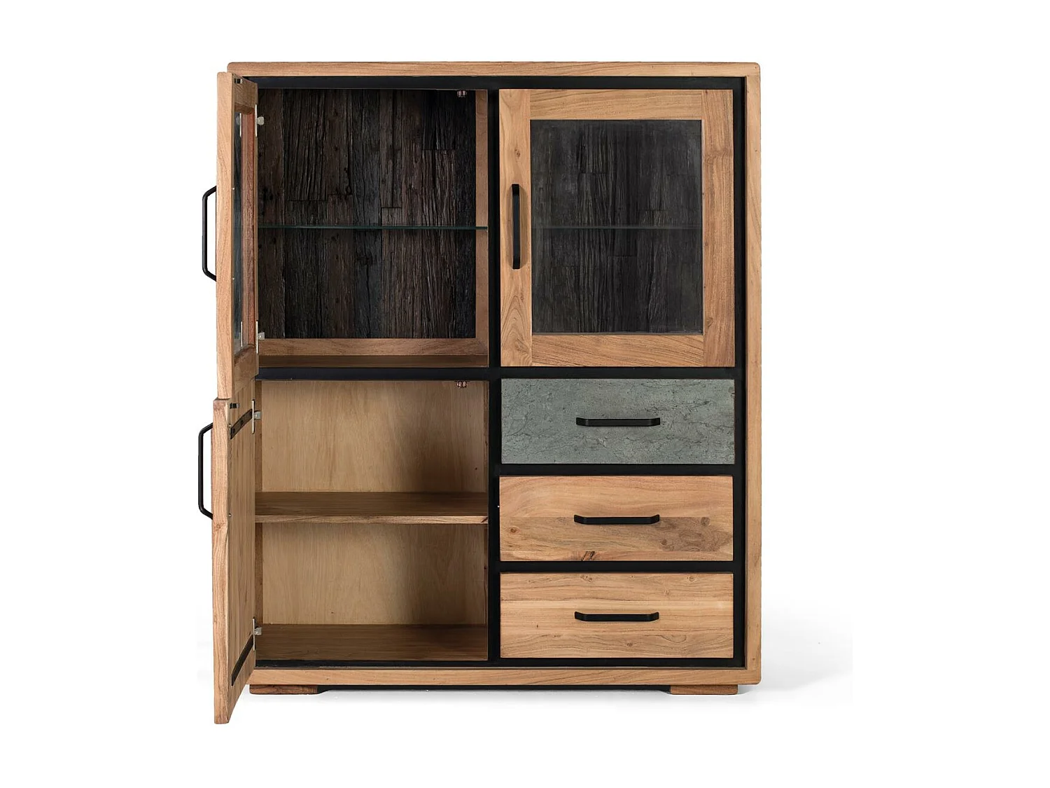 Handgefertigtes Sideboard aus Akazienholz 110 cm