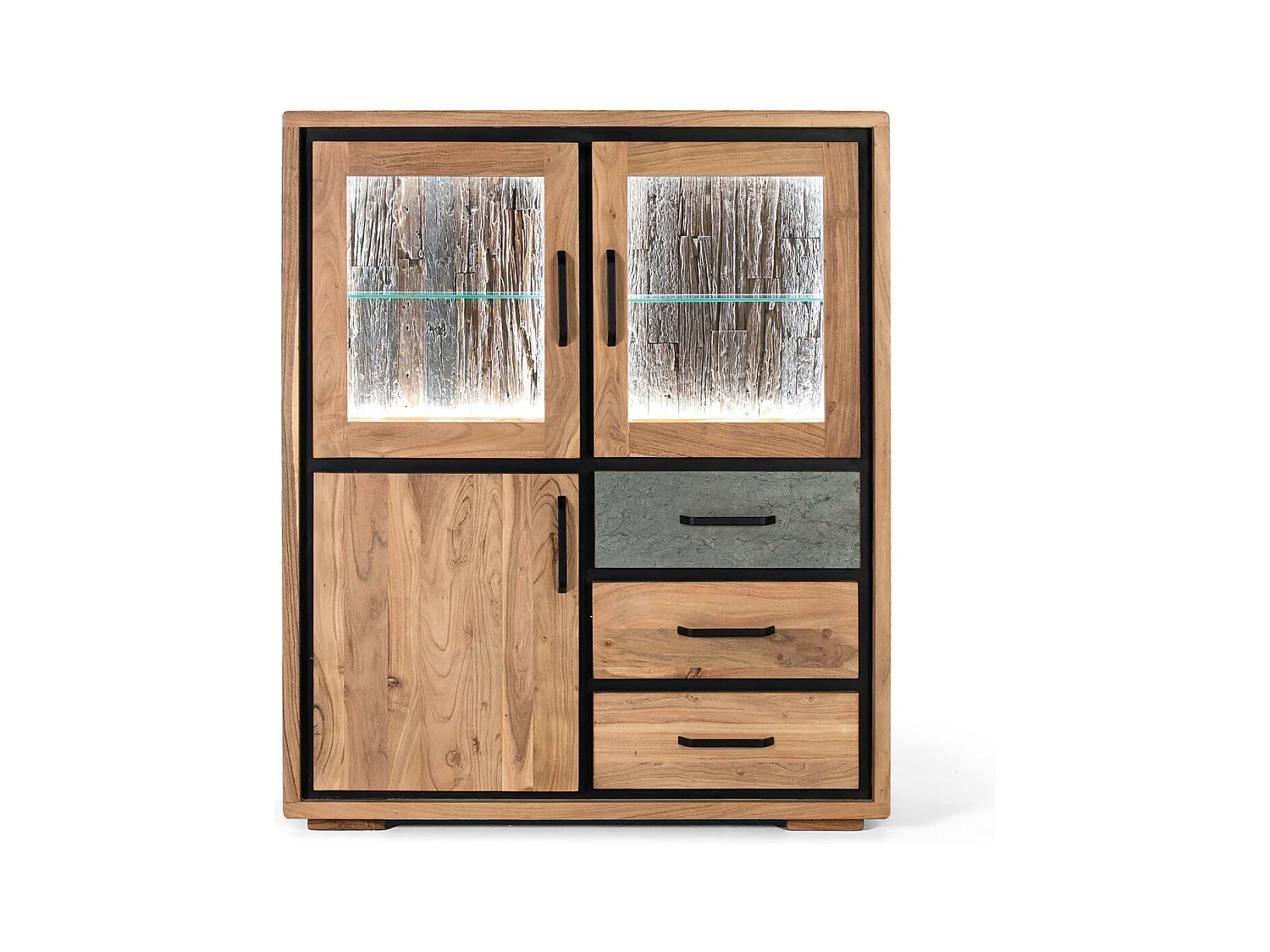 Buffet fabriqué à la main en bois d'acacia 110cm