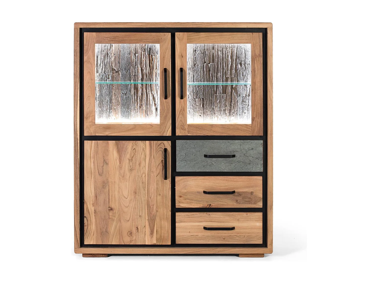 Buffet fabriqué à la main en bois d'acacia 110cm