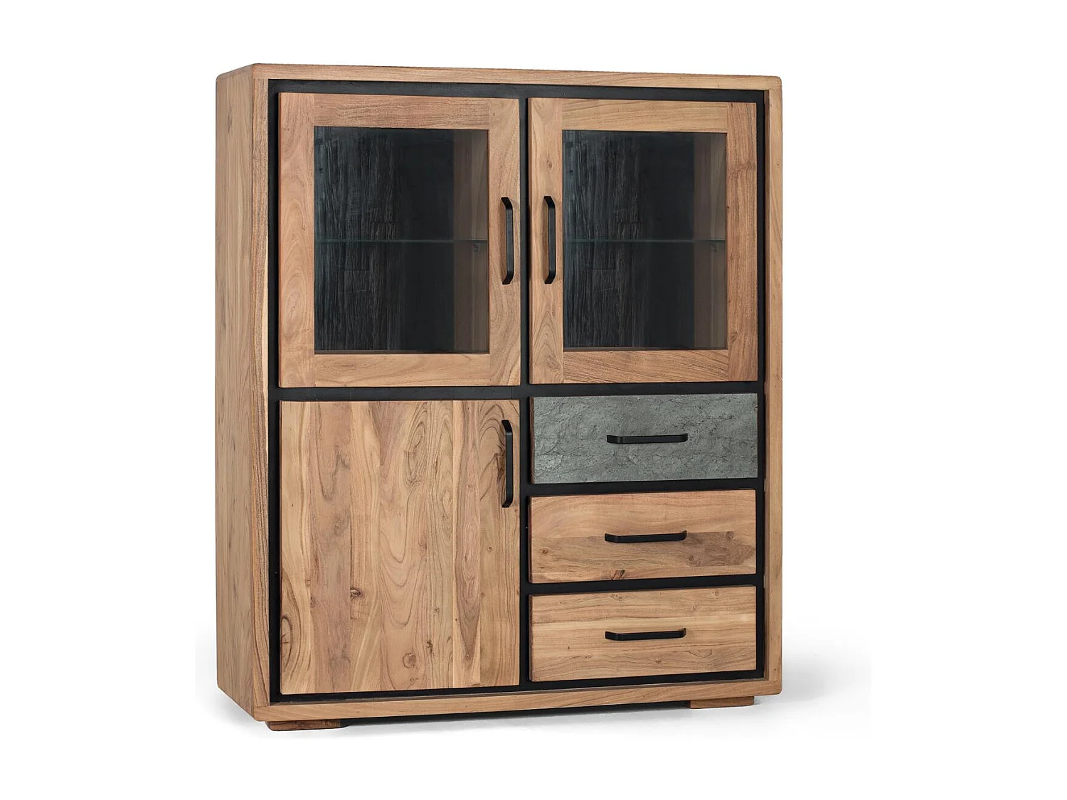 Buffet fabriqué à la main en bois d'acacia 110cm