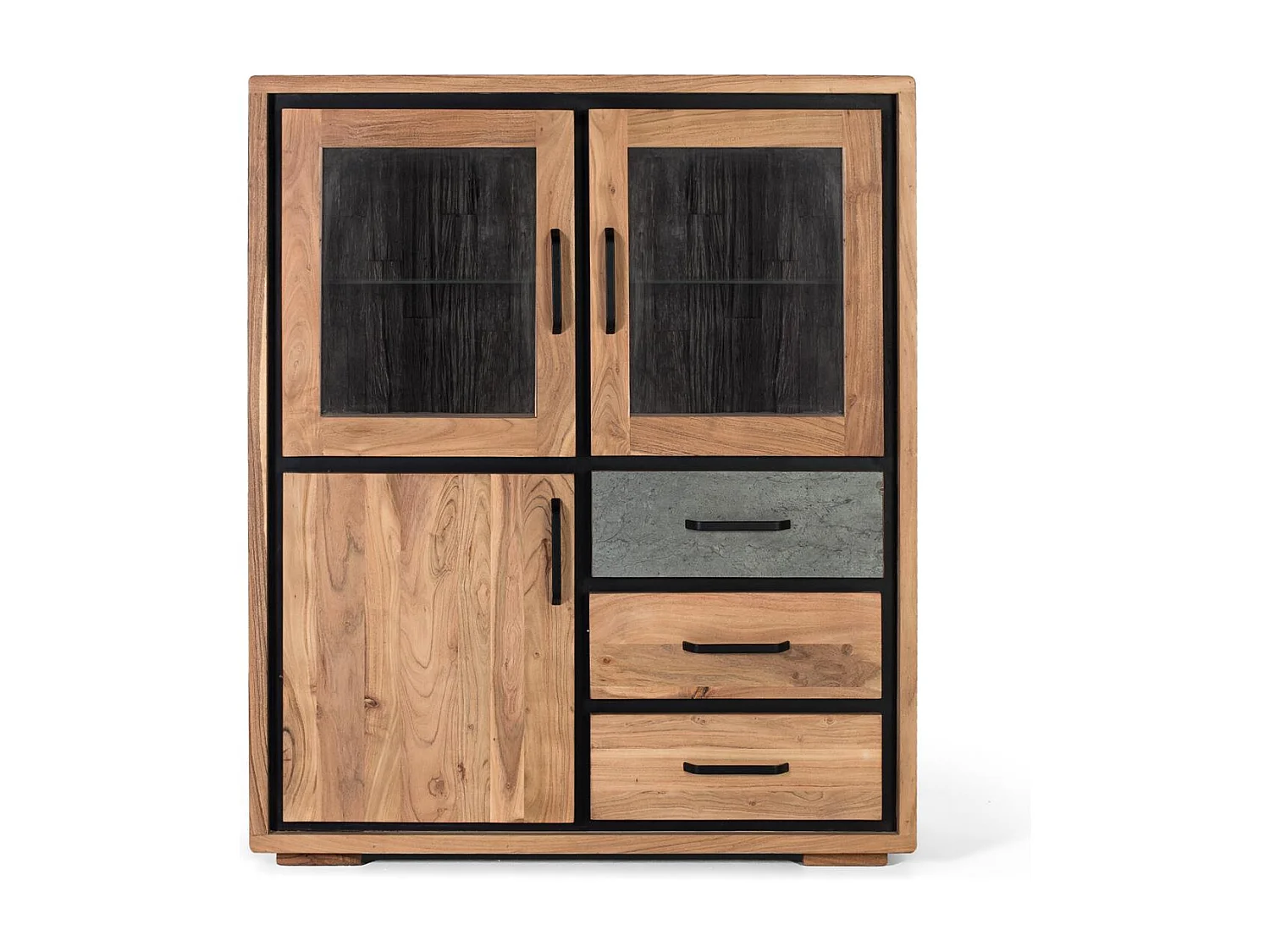 Buffet fabriqué à la main en bois d'acacia 110cm