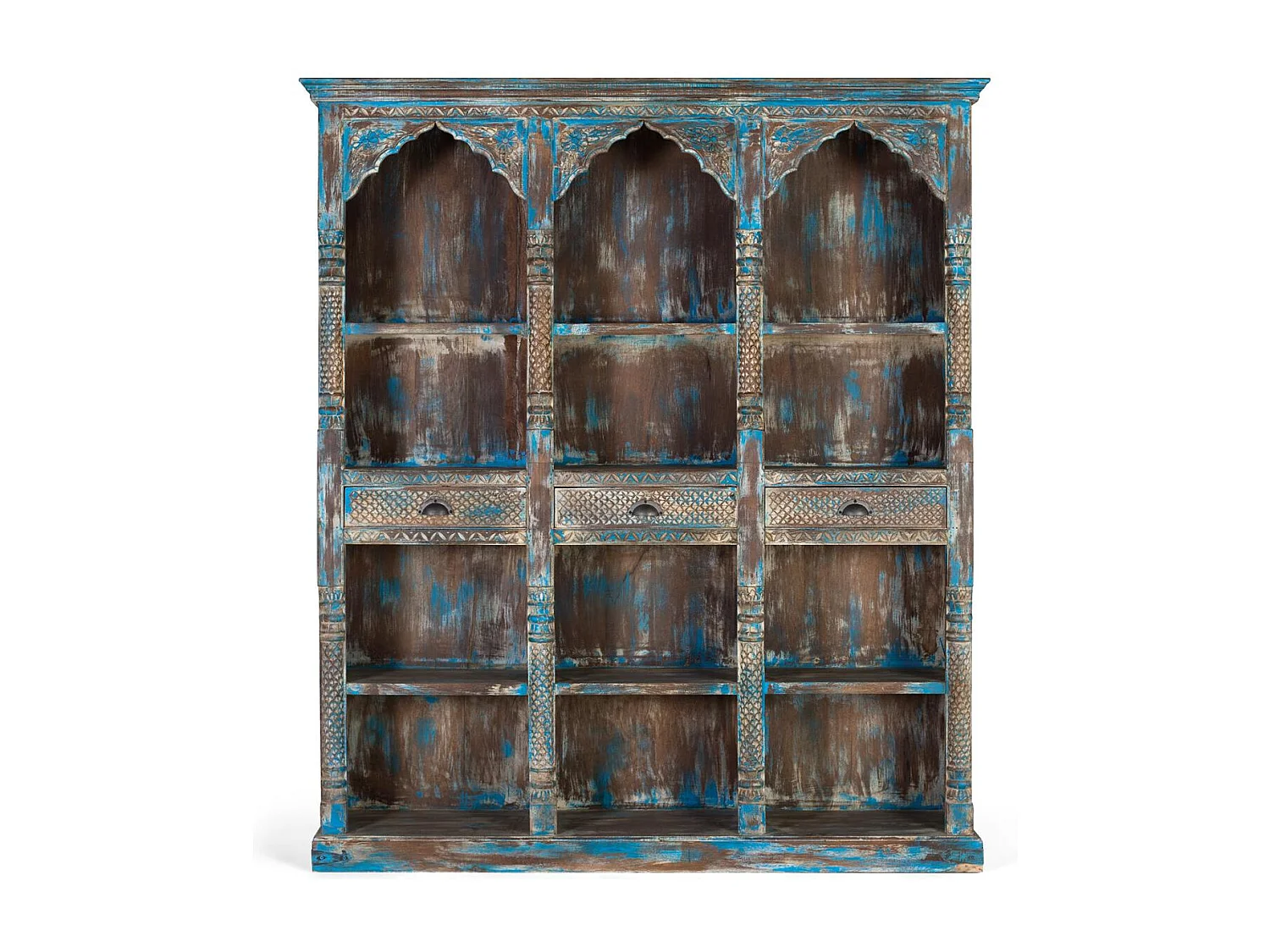 Buffet en manguier bleu vieilli 170 cm