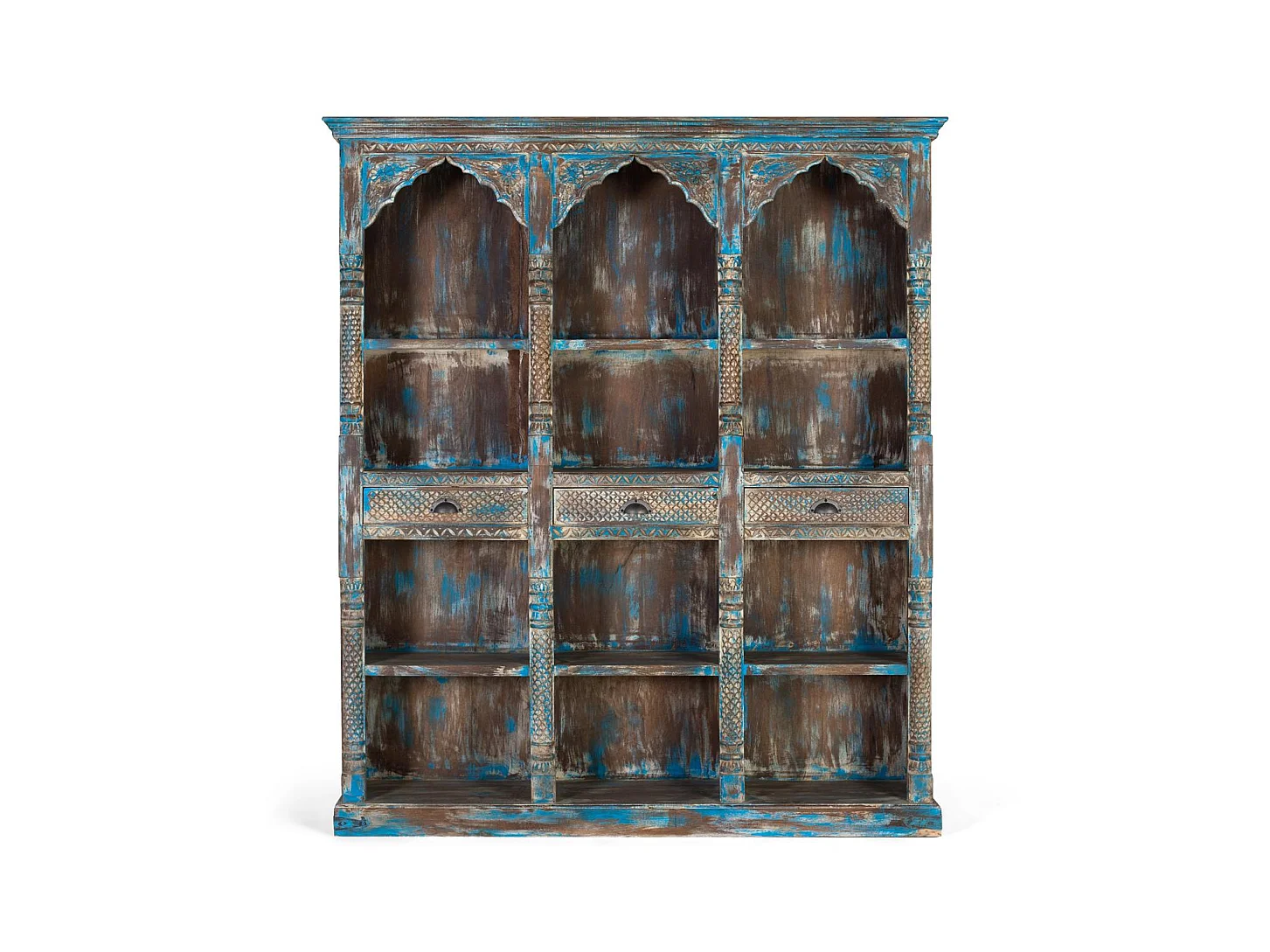 Buffet en manguier bleu vieilli 170 cm