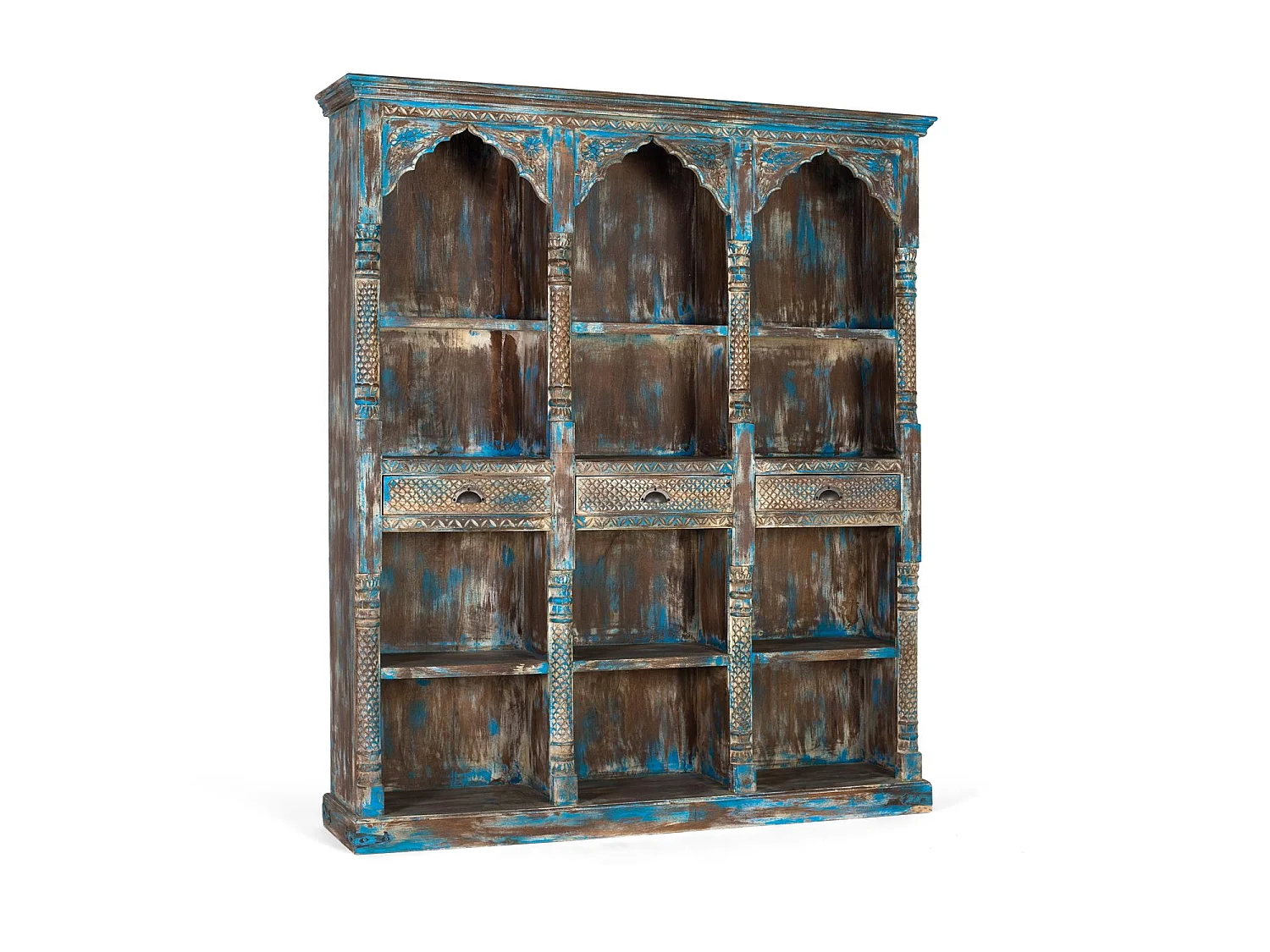Buffet en manguier bleu vieilli 170 cm