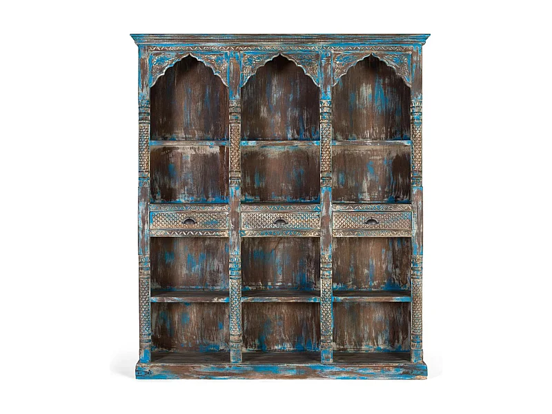 Buffet en manguier bleu vieilli 170 cm
