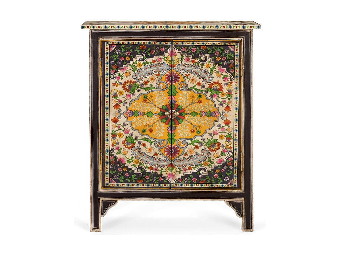 Mehrfarbiges handgefertigtes Sideboard aus Mangoholz 80 cm