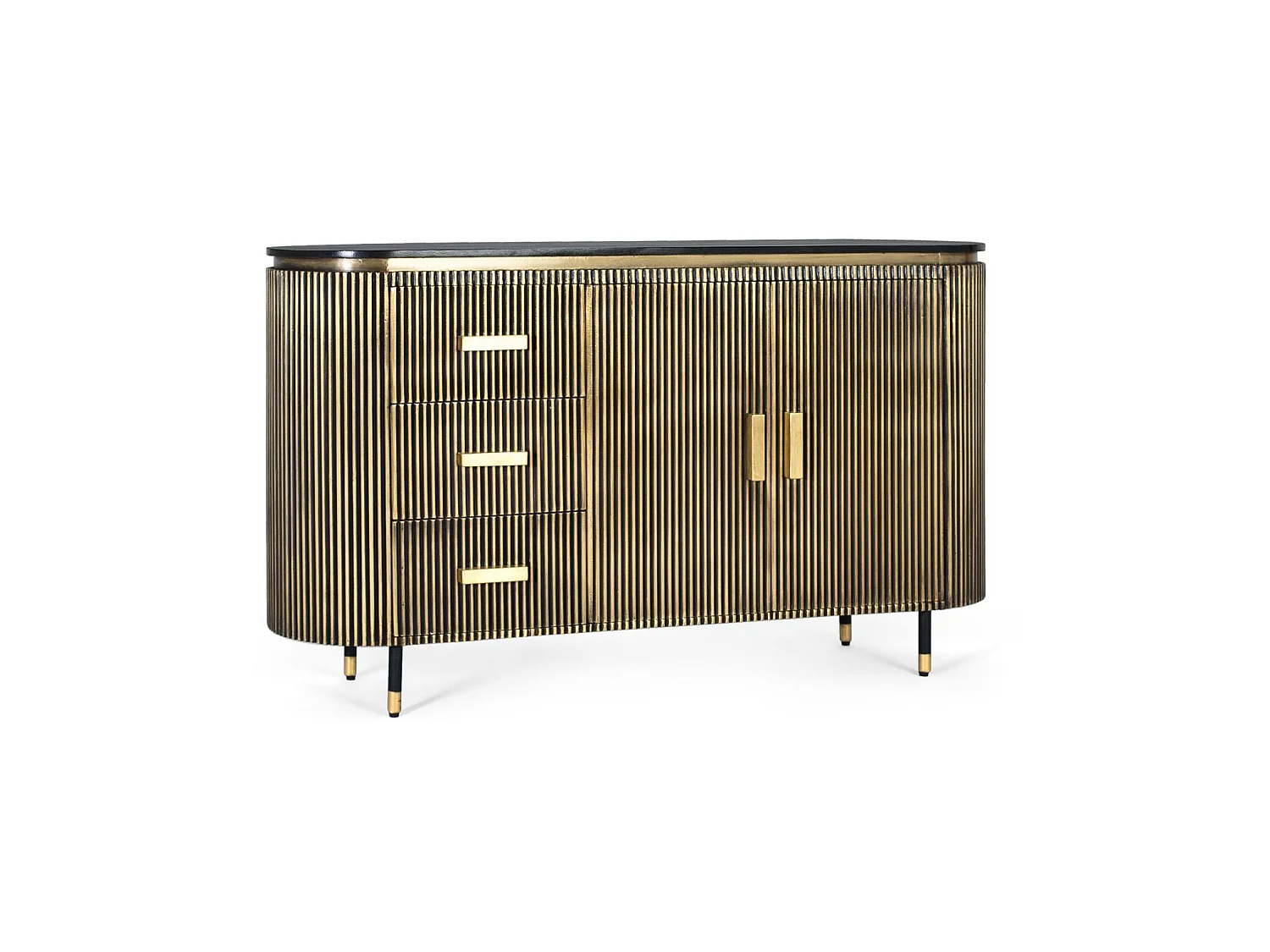 Sideboard aus Mangoholz, klassisch-moderner Stil – 86 x 150 x 40