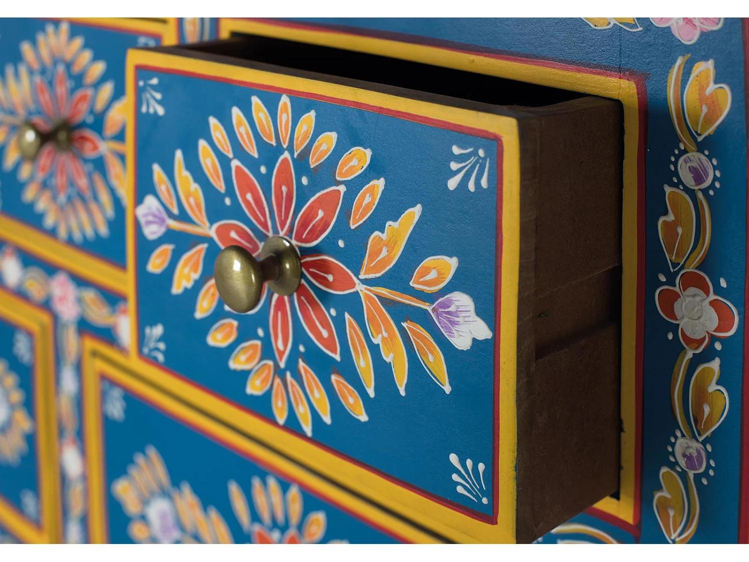 Buffet fabriqué à la main en bois de manguier et MDF 122 cm