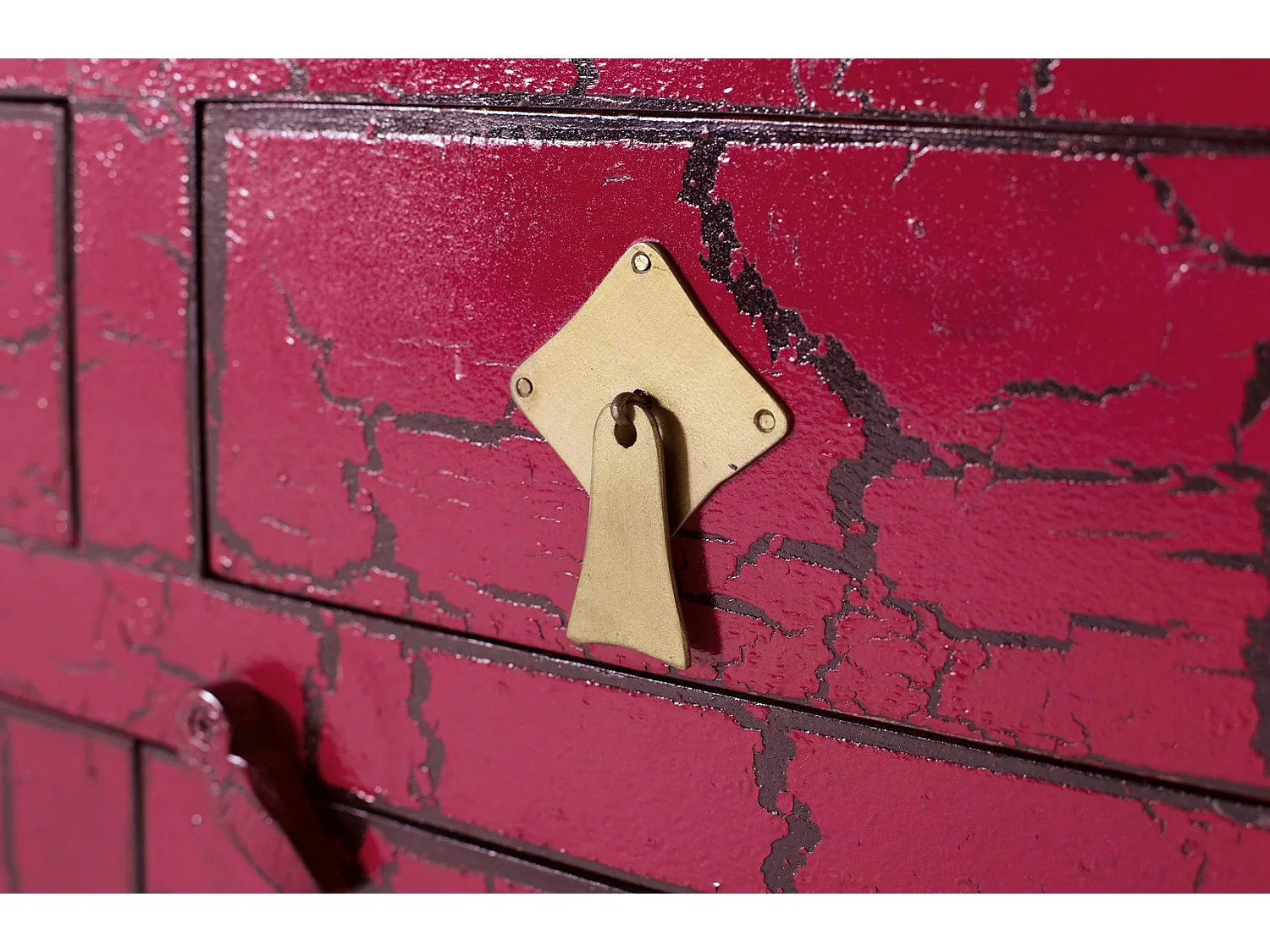 Credenza rossa in stile giapponese fatta a mano