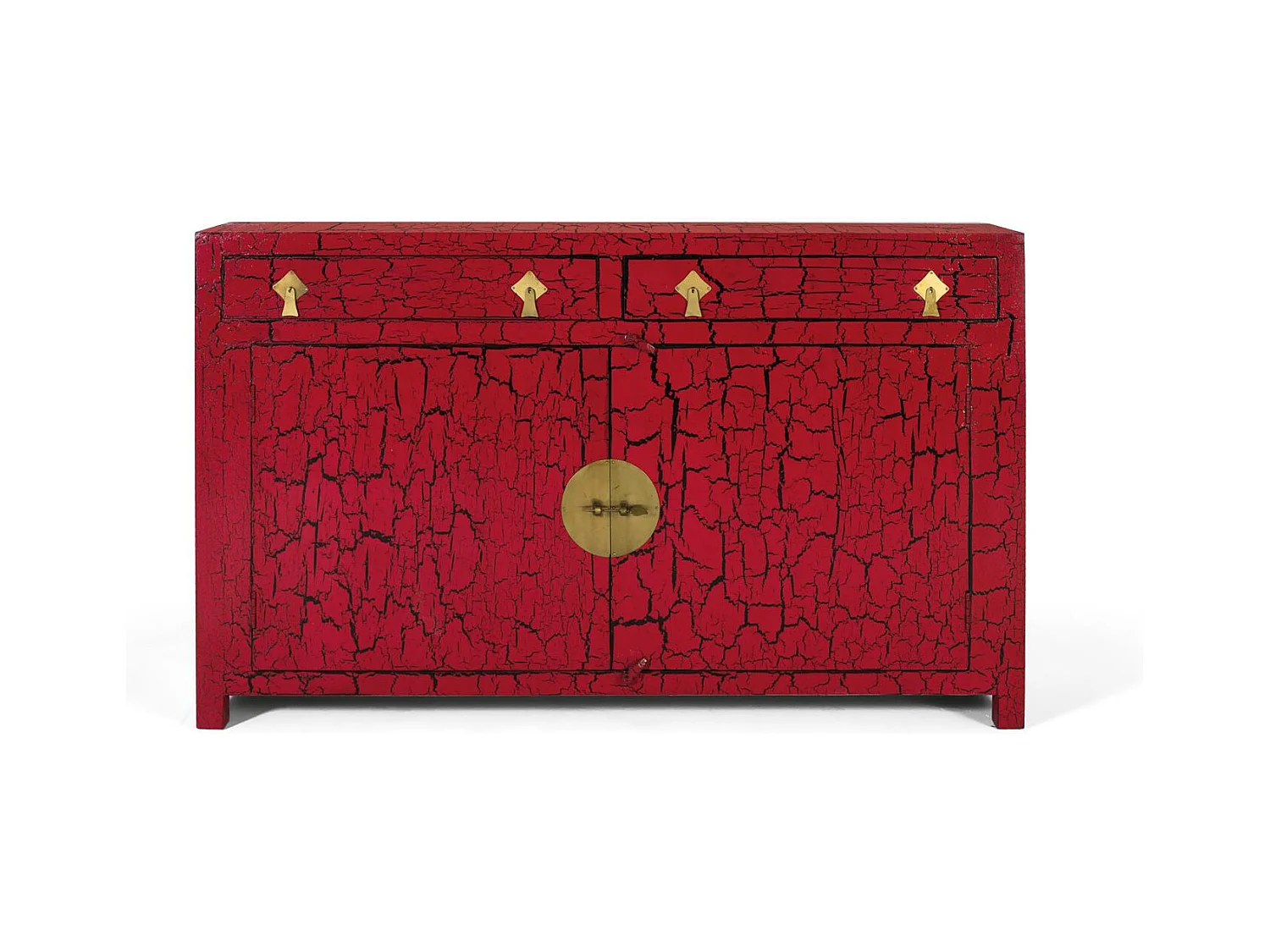 Buffet rouge de style japonais fait main